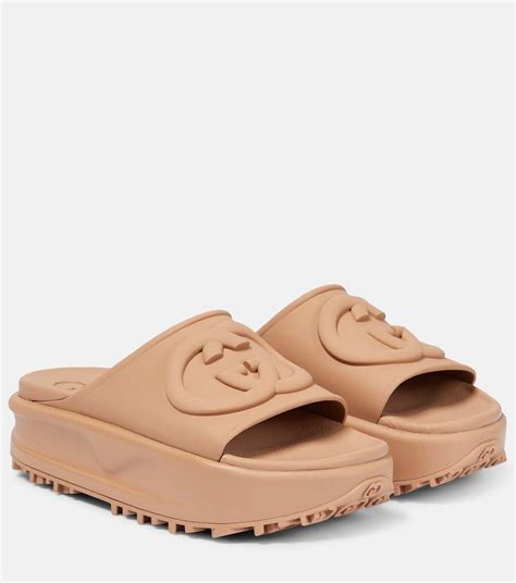 gucci slides beige|Gucci slides girl.